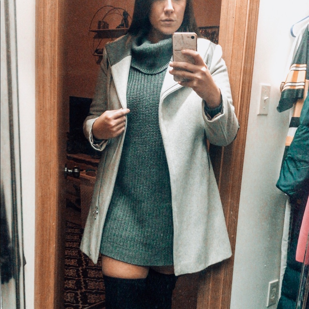 *LAST CALL* Calvin Klein Wool + Leather Coat